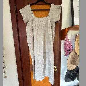 Jess Brown Casita Dress Size 1 (S/M) Linen Grid